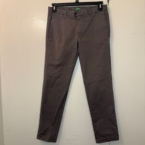 United Colors of Benetton Gray Chino Slim Fit Minimalist Dark Slate Trousers